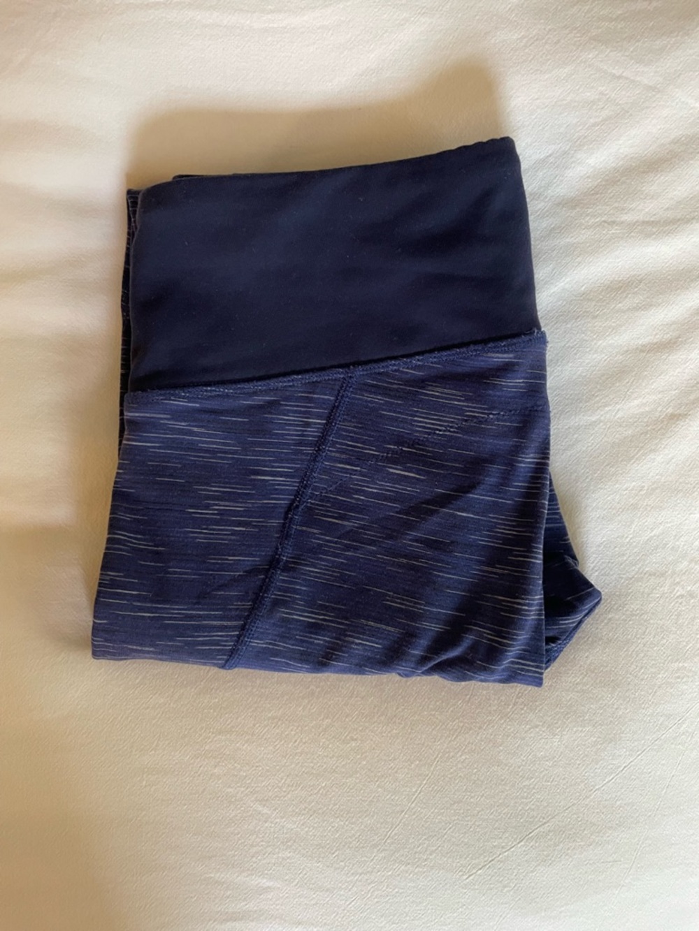 GUC Lucy Navy Space-Dye Foldover Waist Leggings, Size S